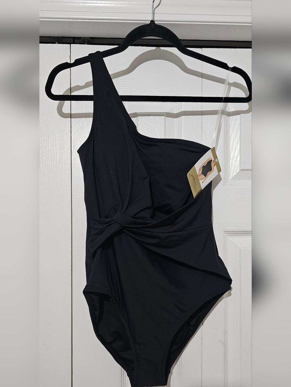 Gottex Black One-Shoulder Twist One-Piece Swimsuit